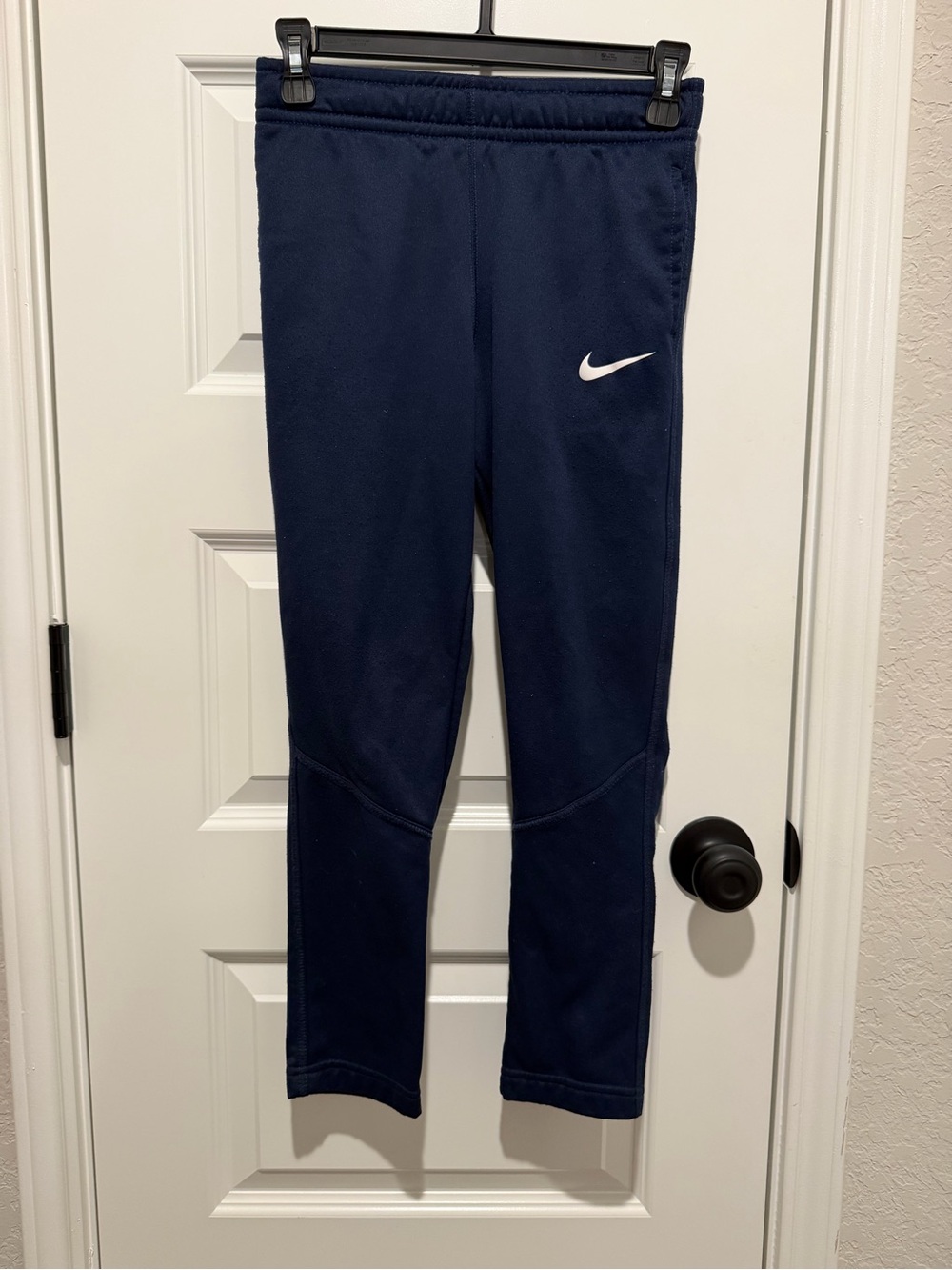 Nike Boy’s Dri-Fit (standard fit) Navy Athletic Pants with Swoosh
